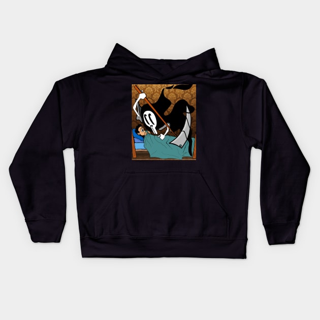 sleep paralysis with soul reaper ecopop Kids Hoodie by jorge_lebeau